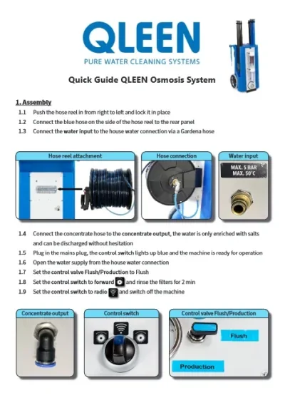 Guia rápido Sistema de Osmose QLEEN