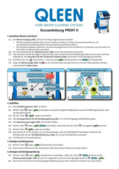 Kurzanleitung PROFI II